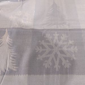 NEW,  Fashion Industries Square Pale Blue and White Cotton Fabric Holiday Table